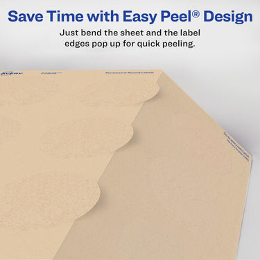 Avery Kraft Brown Round Labels with Sure Feed Technology, 2.5